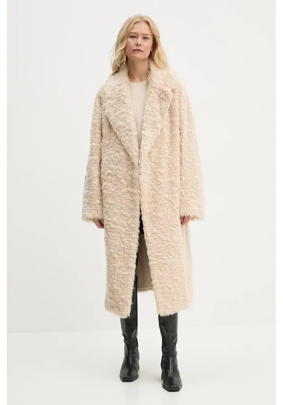 obrazek 1 Stand Studio płaszcz Nicole Coat damski kolor beżowy przejściowy dwurzędowy 61126-9094