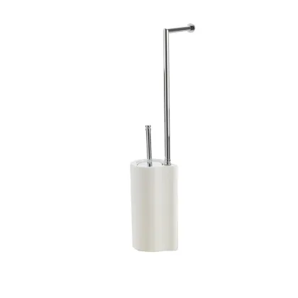 Zdjęcie Stylowy wolnostojący komplet – uchwyt na papier toaletowy ze szczotką do toalety - Stilhaus