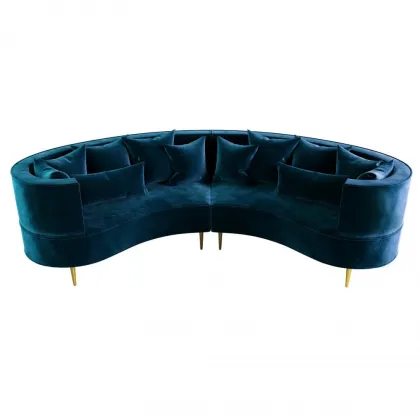 Picture Stylish sofa with velvet pillows - Ottiu