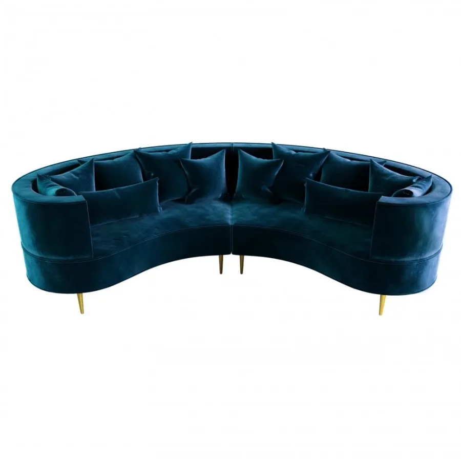 picture 1 Stylish sofa with velvet cushions - Ottiu