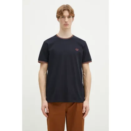 Zdjęcie Fred Perry t-shirt bawełniany męski kolor granatowy gładki M1588.Y31