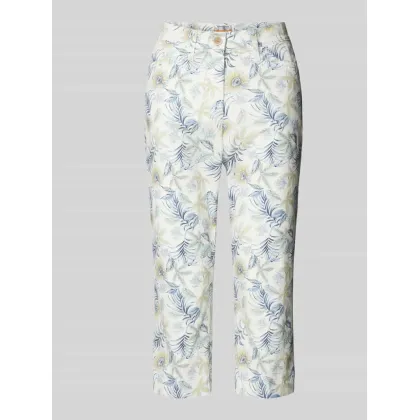 Zdjęcie Spodnie capri o kroju slim fit ze wzorem na całej powierzchni model ‘Lorella’