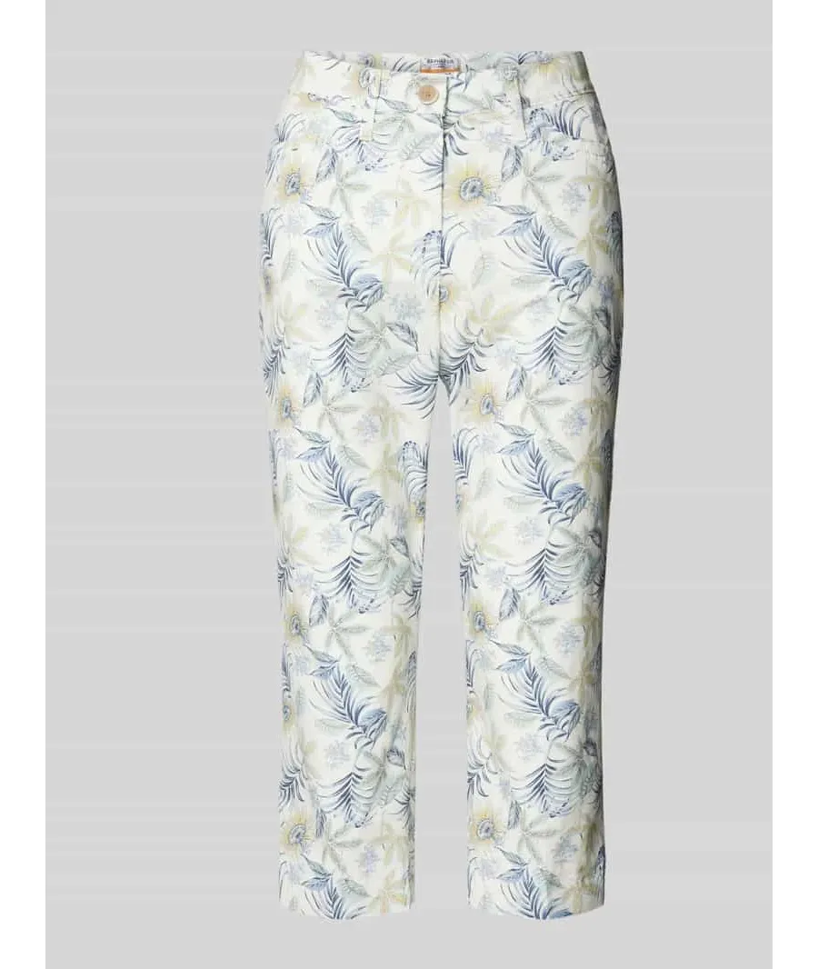 obrazek 1 Spodnie capri o kroju slim fit ze wzorem na całej powierzchni model ‘Lorella’