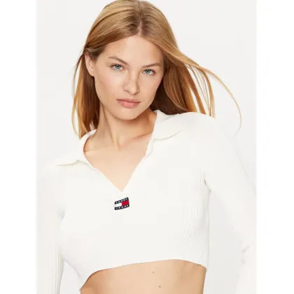 Zdjęcie Tommy Jeans Sweter DW0DW14950 Écru Slim Fit