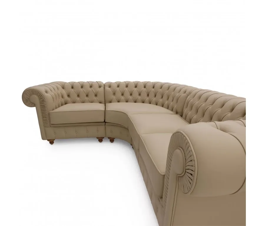 obrazek 3 Wygodna i elegancka kanapa narożna w stylu Chesterfield - Sevensedie