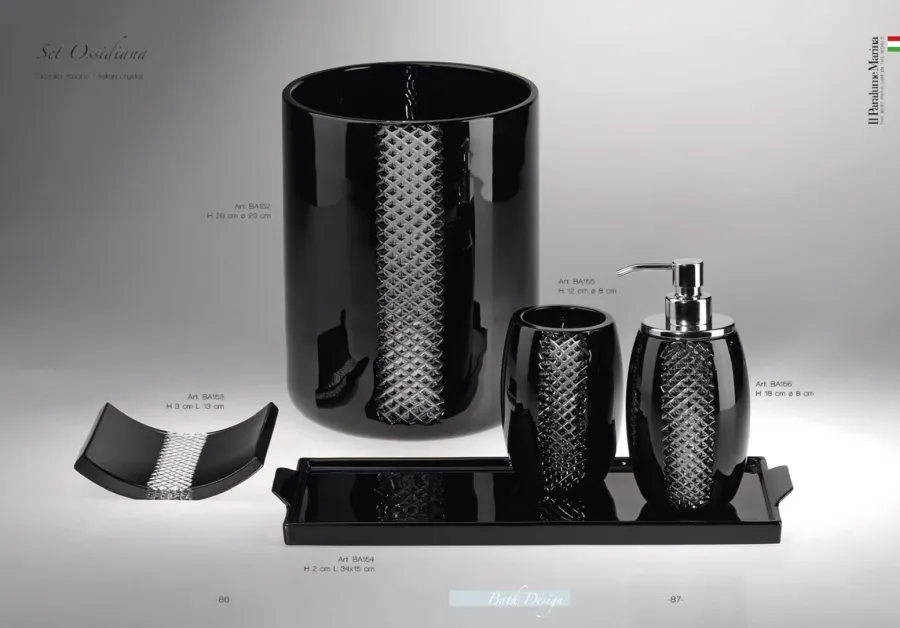 obrazek 2 Pojemnik na szczoteczki z włoskiego czarnego ręcznie ciętego kryształu - Il Paralume Marina