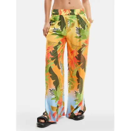 Zdjęcie Desigual Spodnie materiałowe Tropical Party 24SWMW21 Kolorowy Loose Fit