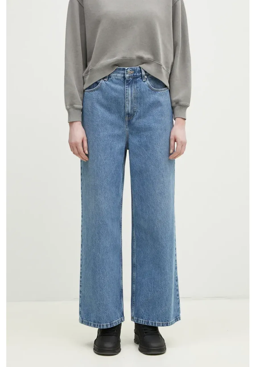 obrazek 1 Axel Arigato jeansy bawełniane Wide-Leg Jeans damskie kolor niebieski A2628005
