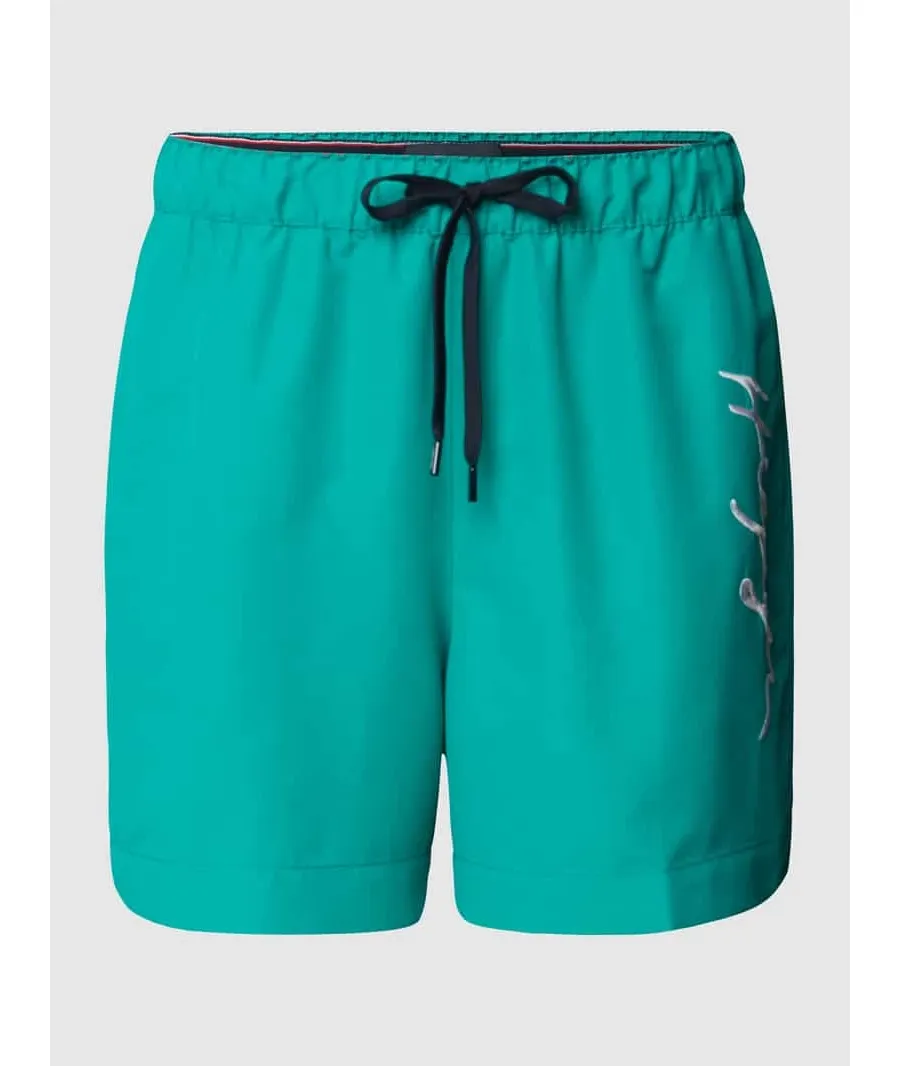 obrazek 1 Spodenki kąpielowe o kroju regular fit z napisem z logo