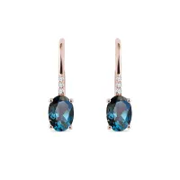 Zdjęcie Kolczyki wykonane z różowego złota z diamentami i topazami KLENOTA