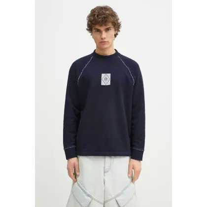 Zdjęcie C.P. Company bluza bawełniana męska kolor granatowy z aplikacją 18CMSS184A110055W