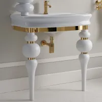 Picture Beautiful, stylish Via Veneto console with LA12 washbasin in matte white – 3SC