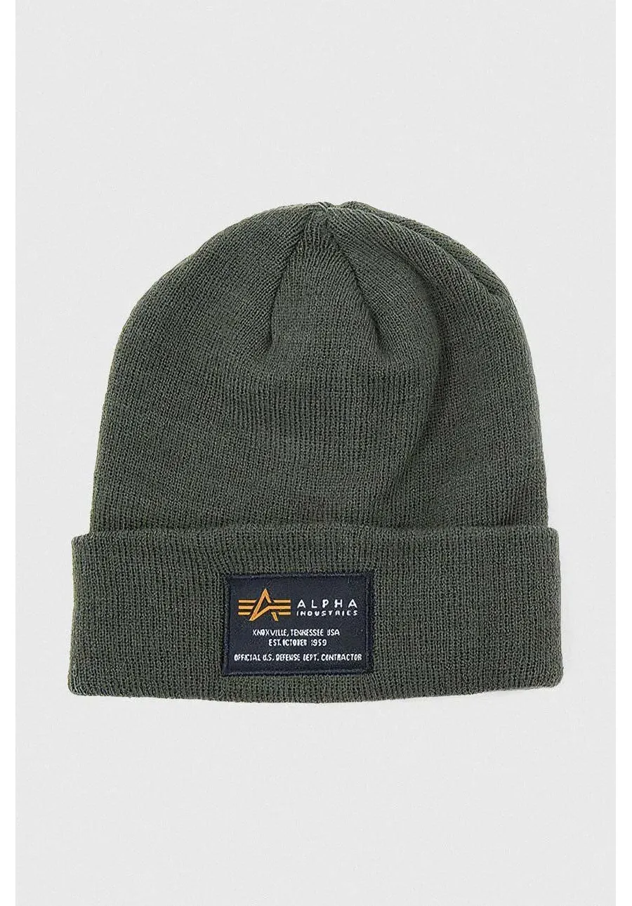 obrazek 1 Alpha Industries czapka Crew Beanie kolor zielony z cienkiej dzianiny 128924.257-ZIELONY