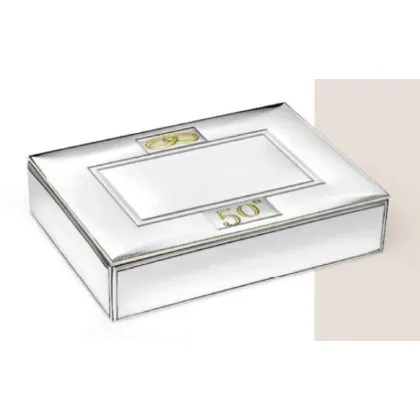 Zdjęcie Stylowe srebrne pudełko 13х18х4 cm na 50 rocznicę ślubu