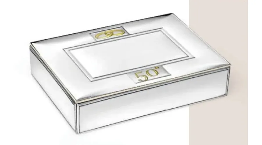 obrazek 1 Stylowe srebrne pudełko 13х18х4 cm na 50 rocznicę ślubu