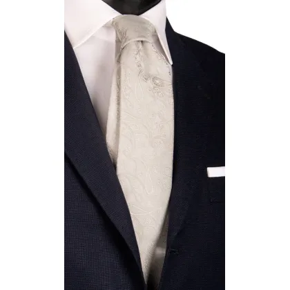 Zdjęcie Srebrnoszary jedwabny krawat ceremonialny