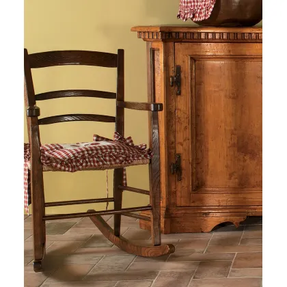 Zdjęcie Cudowny włoski fotel bujany z litego drewna w stylu prowansalskim