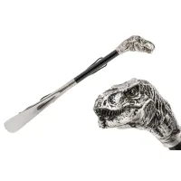 Picture Prestigious black shoe horn with a handle in the shape of a dinosaur head - Pasotti