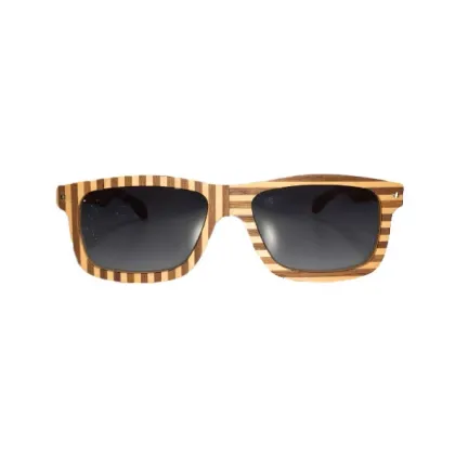 Zdjęcie Nietypowe, drewniane okulary męskie w paski - Legno Light