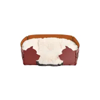 Zdjęcie Burgundowe legowisko dla psa 45x30xH15 cm z dwustronną poduszką