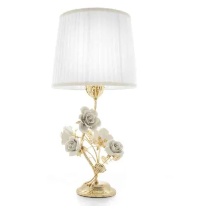 Picture Porcelain lamp decorated with flowers - Napoleon
