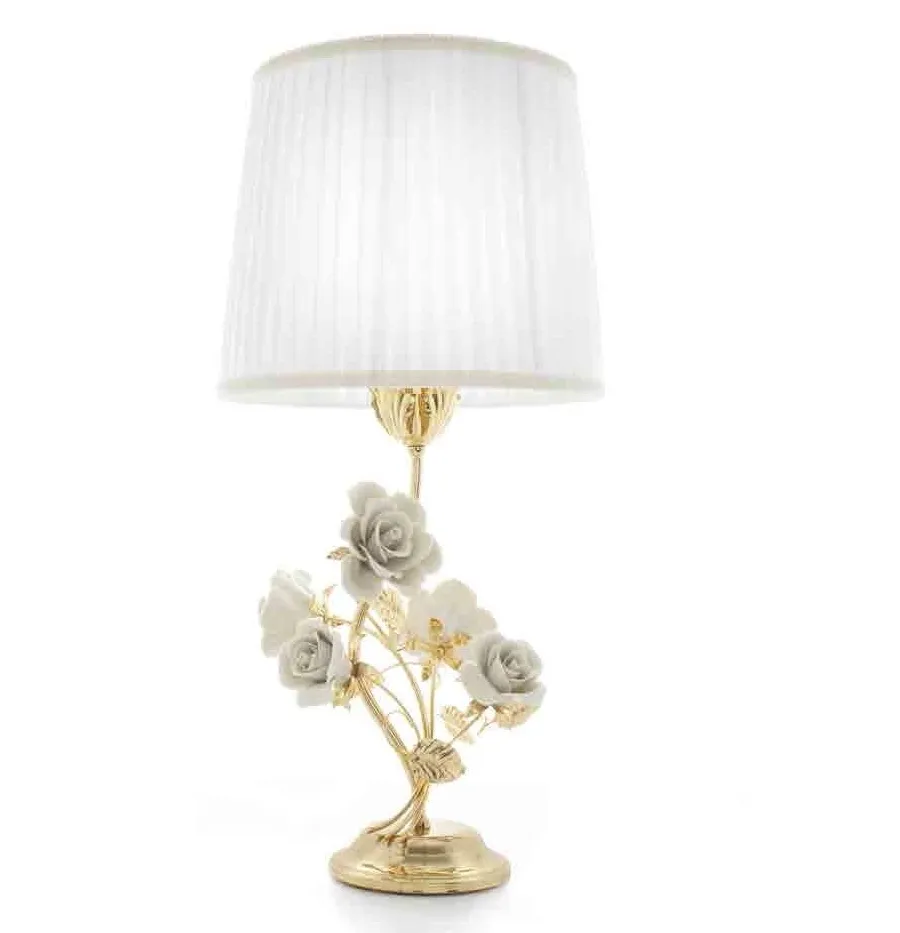 obrazek 1 Porcelanowa lampa zdobiona kwiatami - Napoleon