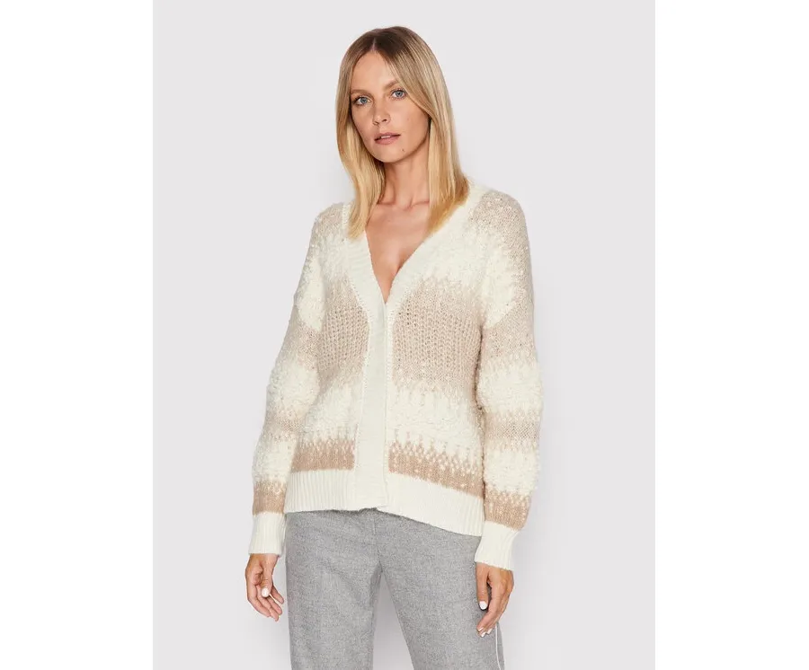 obrazek 1 Peserico Kardigan S99777F03 Beżowy Relaxed Fit
