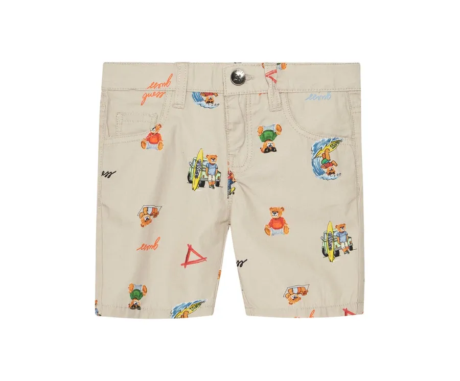 obrazek 1 Guess Szorty materiałowe N5GD12 WGBT1 Beżowy Regular Fit