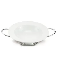 Zdjęcie Talerz do serwowania risotto z posrebrzanym stelażem