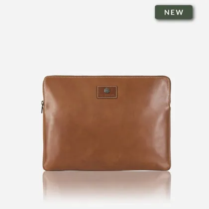 Zdjęcie Luksusowa skórzana teczka na laptopa ze skóry naturalnej w kolorze brązowym