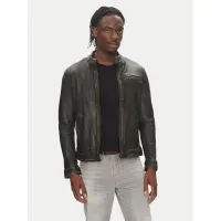 Zdjęcie Serge Pariente Kurtka skórzana Retro Beżowy Slim Fit