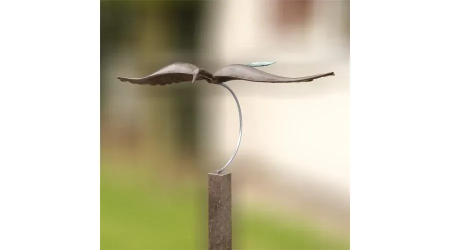 obrazek 1 Wspaniała rzeźba ptaszka z brązu i stali nierdzewnej - do ogrodu