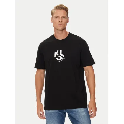 Zdjęcie KARL LAGERFELD T-Shirt Klj Regular Monogram Sslv Tee 236D1704 Czarny Regular Fit Karl Lagerfeld Jeans