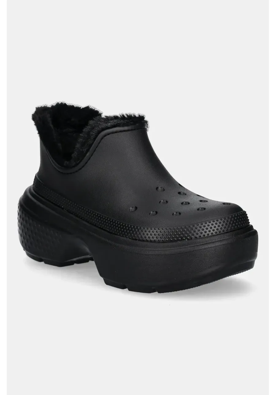 obrazek 1 Crocs botki Stomp Lined Shorty Boot damskie kolor czarny na platformie ocieplone 210673.060
