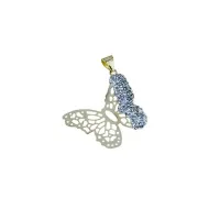 Picture Feminine cut-out butterfly pendant with cubic zirconia