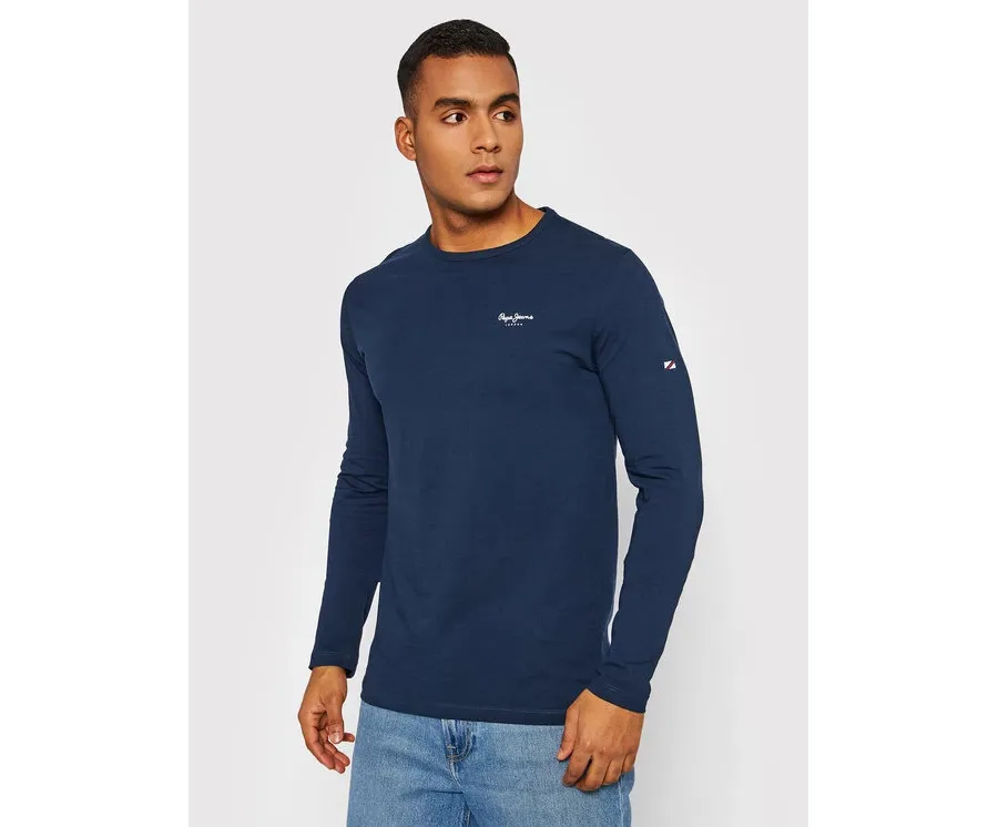 obrazek 1 Pepe Jeans Longsleeve Original Basic 2 PM508211 Granatowy Slim Fit