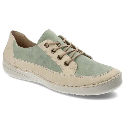 Zdjęcie Zielone Półbuty Rieker Modne Buty Damskie