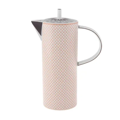 Picture Maya porcelain coffee pot with a red geometric pattern - Vista Alegre