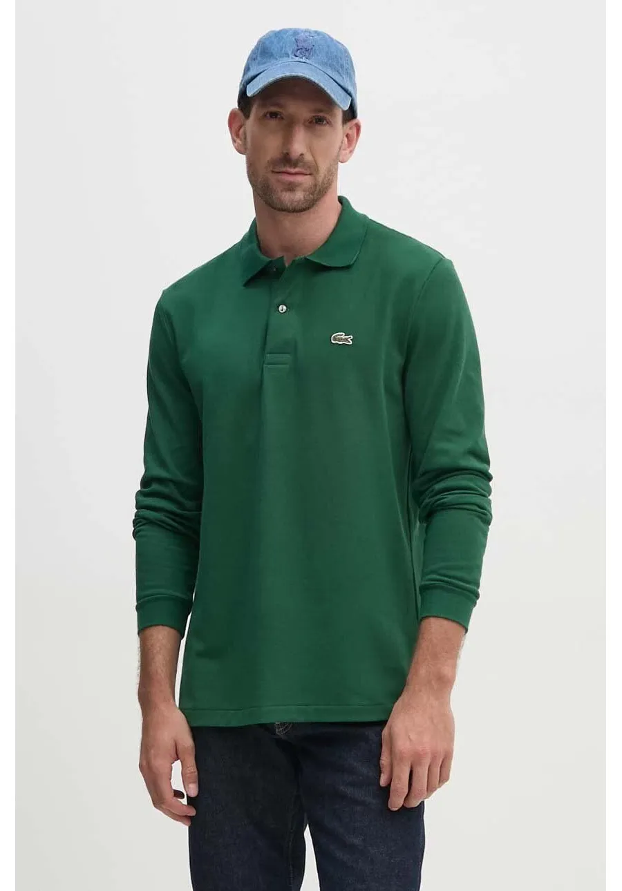 obrazek 1 Lacoste longsleeve bawełniany L1312 132 kolor zielony gładki L1312.032-032