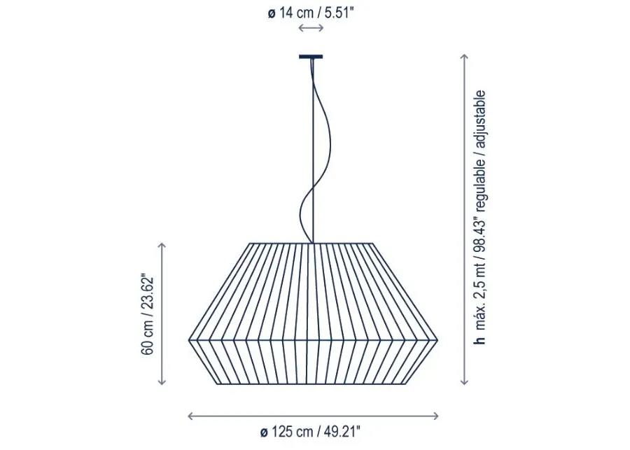 obrazek 2 Elegancka lampa wisząca Mei - ⌀ 125 cm