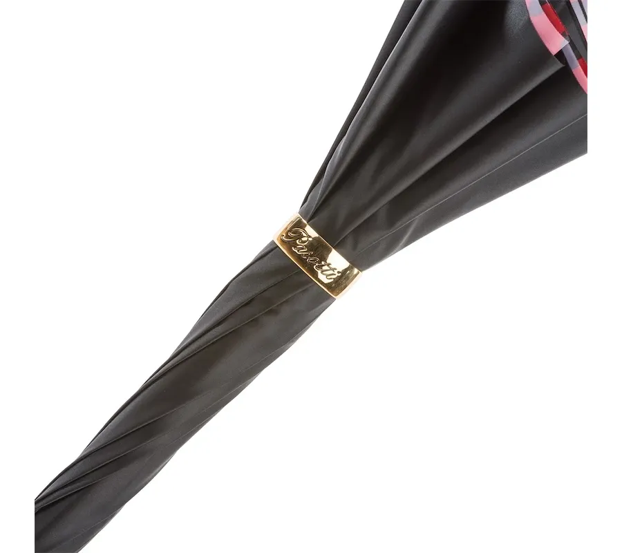obrazek 5 Piękny czarno-czerwony parasol damski w czarne kropki – Pasotti