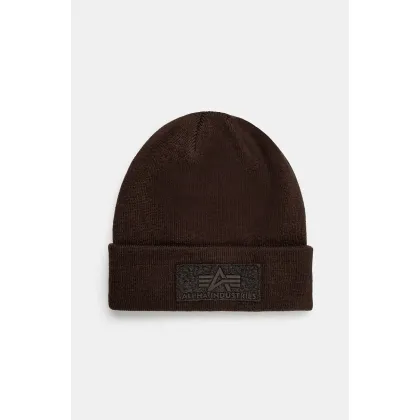 Zdjęcie Alpha Industries czapka kolor brązowy z grubej dzianiny