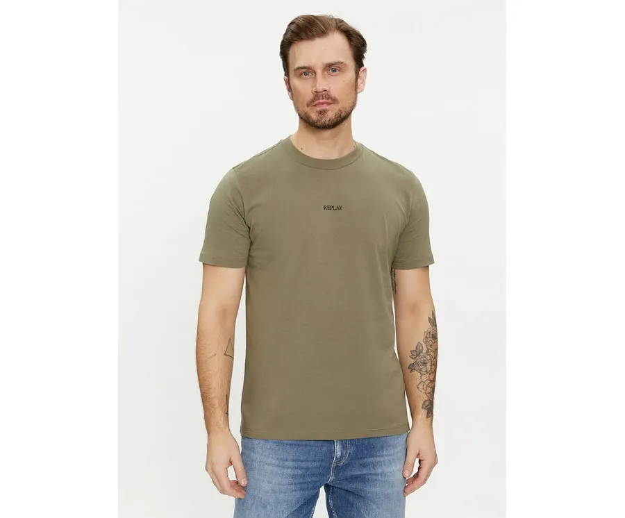 obrazek 1 Replay T-Shirt M6795.000.2660 Zielony Regular Fit REPLAY