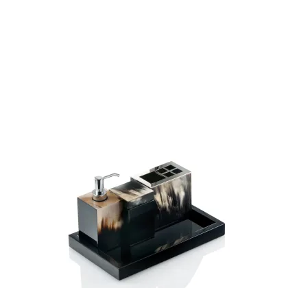 Zdjęcie Stylowa taca z drewna z lakierowanym czarnym połyskiem - Arcahorn