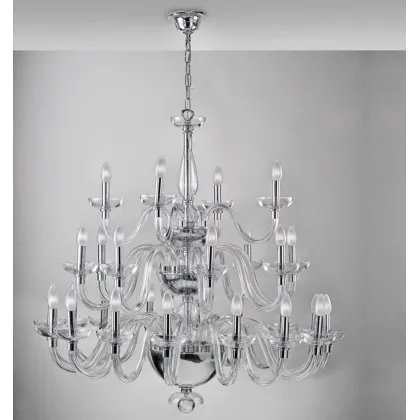 Zdjęcie Ekskluzywny żyrandol z kryształu z 3 poziomami i 28 ramionami z unikatowej kolekcji Diamond – Vista Alegre