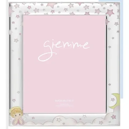 Zdjęcie Srebrna ramka 13х18 cm z drobnymi niebieskimi gwiazdkami