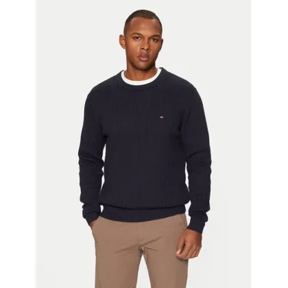 Zdjęcie Tommy Hilfiger Sweter MW0MW37400 Granatowy Slim Fit