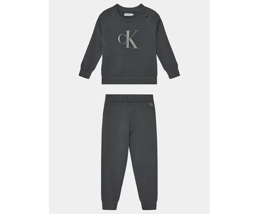 obrazek 1 Calvin Klein Jeans Komplet sweter i spodnie materiałowe IN0IN00167 Szary Regular Fit