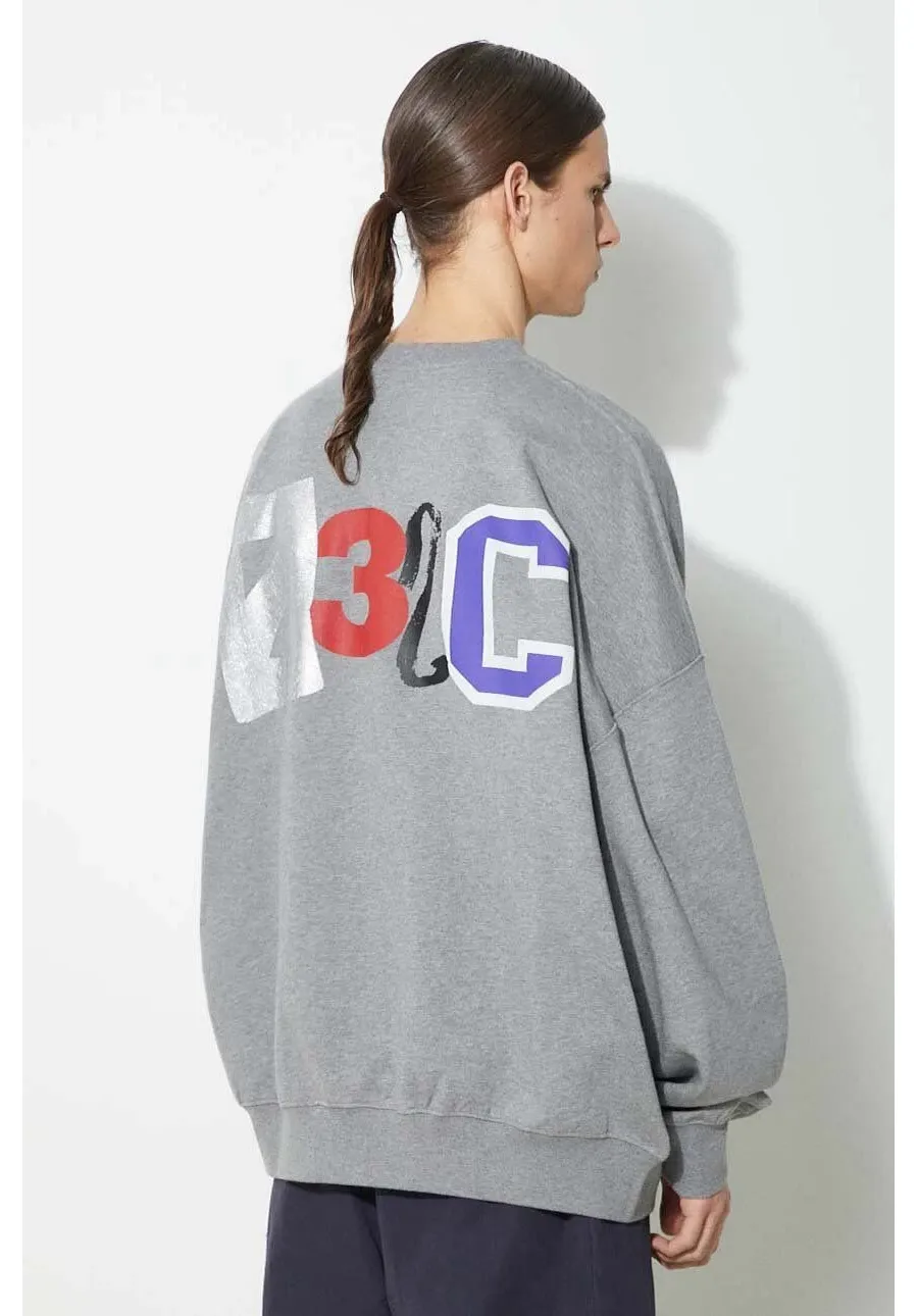 obrazek 1 032C bluza bawełniana 'Mutli-Media' Bubble Crewneck męska kolor szary z nadrukiem SS24-C-2022