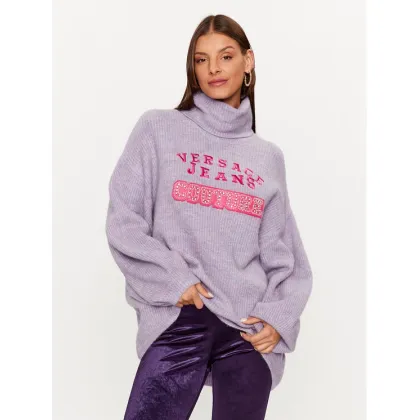 Zdjęcie Versace Jeans Couture Golf 75HAFM08 Fioletowy Oversize